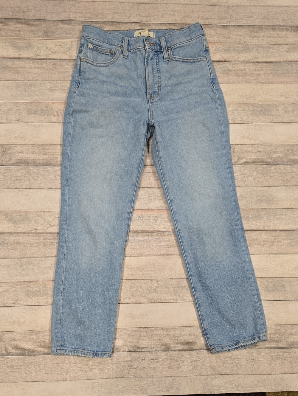 Madewell The Perfect Vintage Light Blue Women's Jeans Size 26p Straight Leg